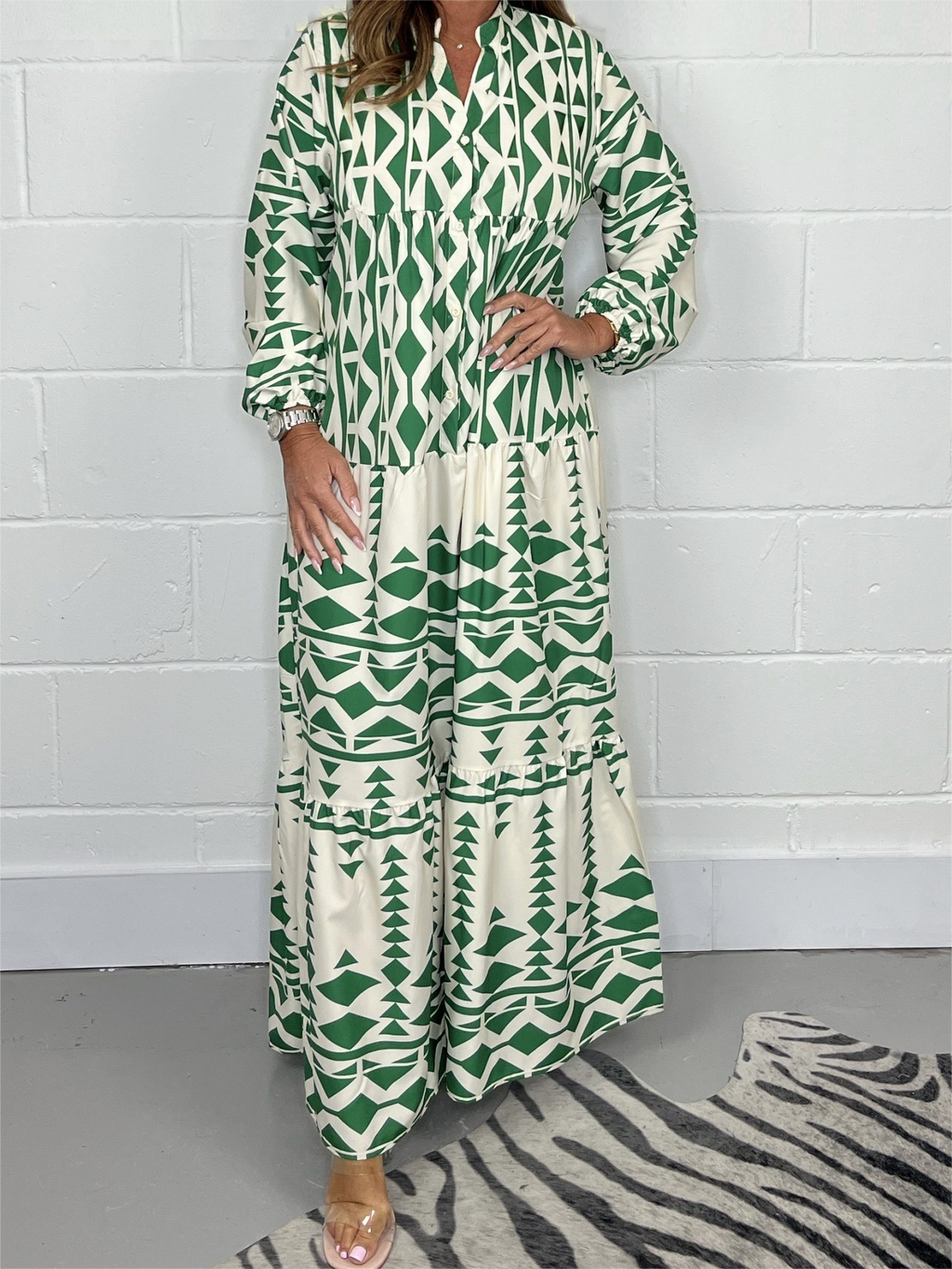 Casual Aztec Maxi Dress Cotton Blend Comfortable Fit
