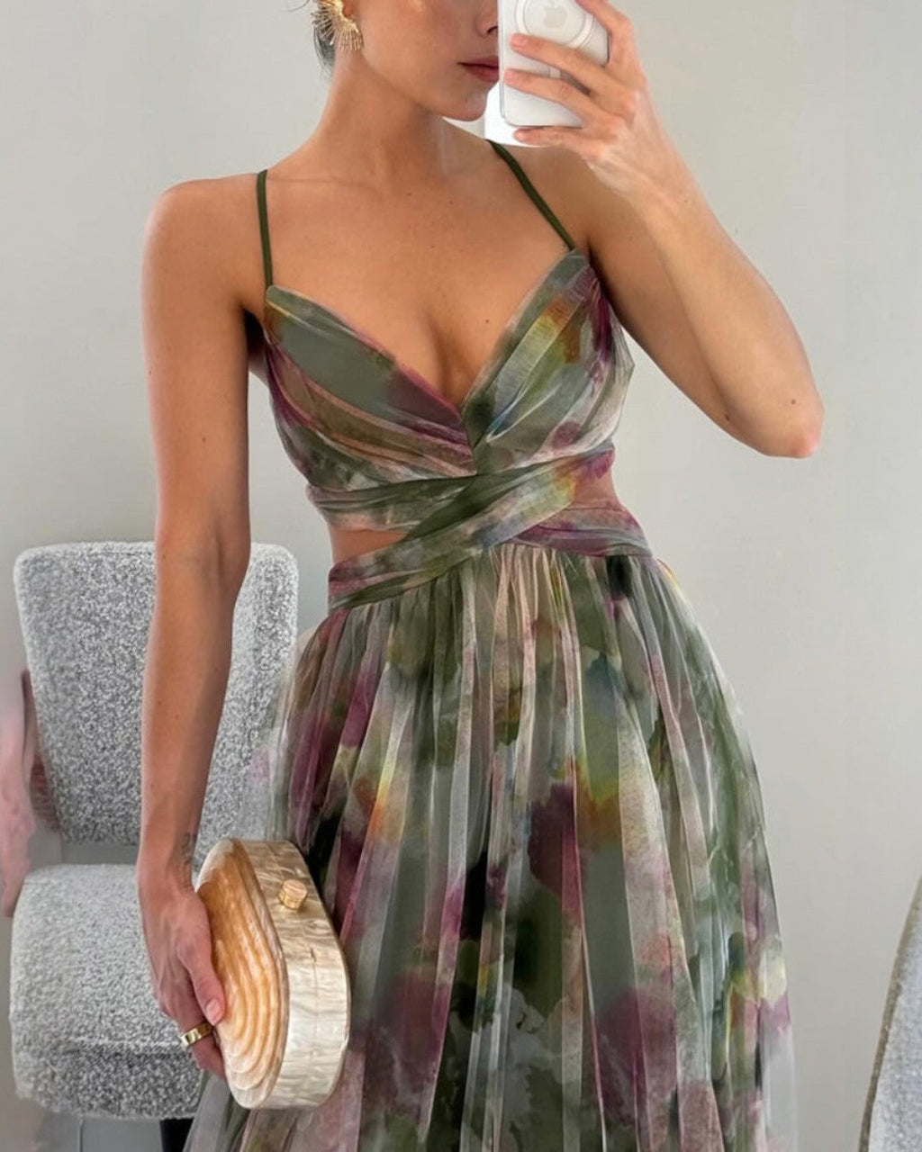 Giselle - Charming Maxi Dress with Floral Print