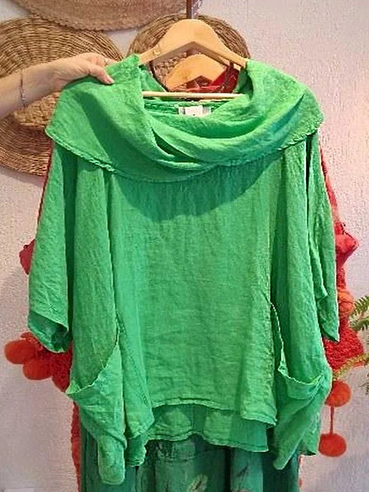 Soft Coral Loose Fit Top Lightweight Comfortable