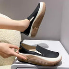 Casual Platform Slip On Loafers Women Green Beige