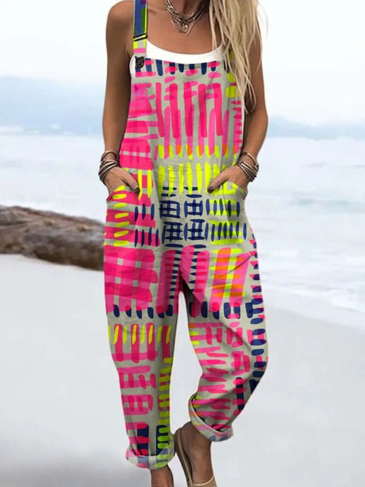Colorful Hashtag Dungarees