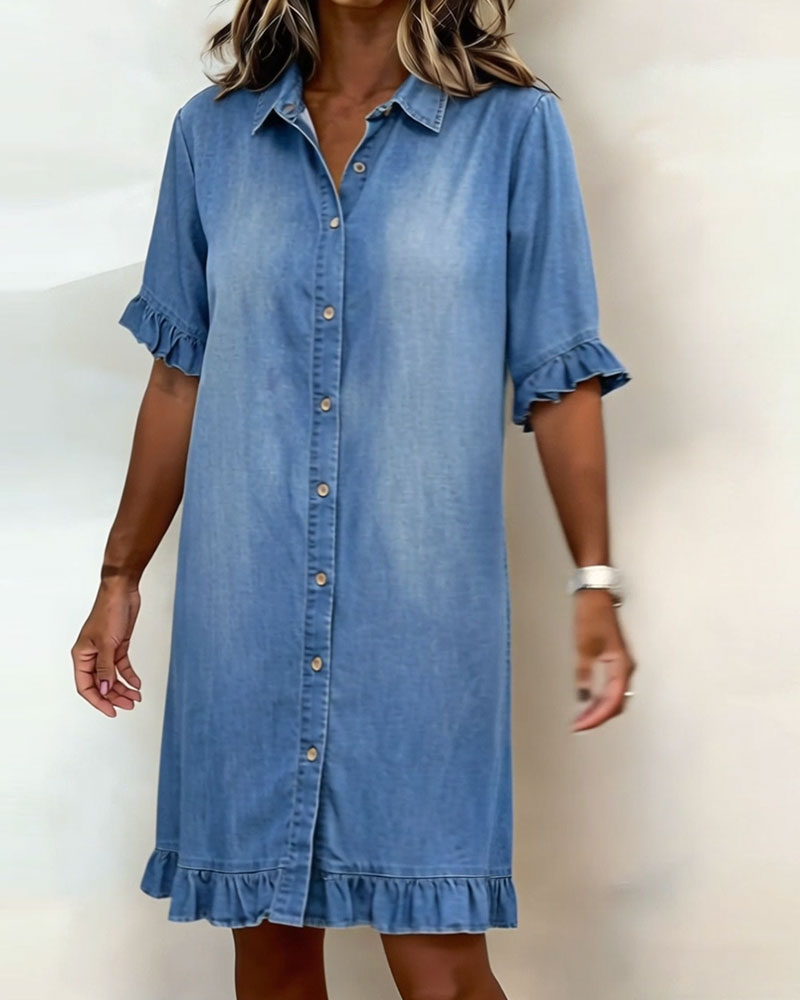 Soft Denim Dress Relaxed Fit Lightweight Casual Style