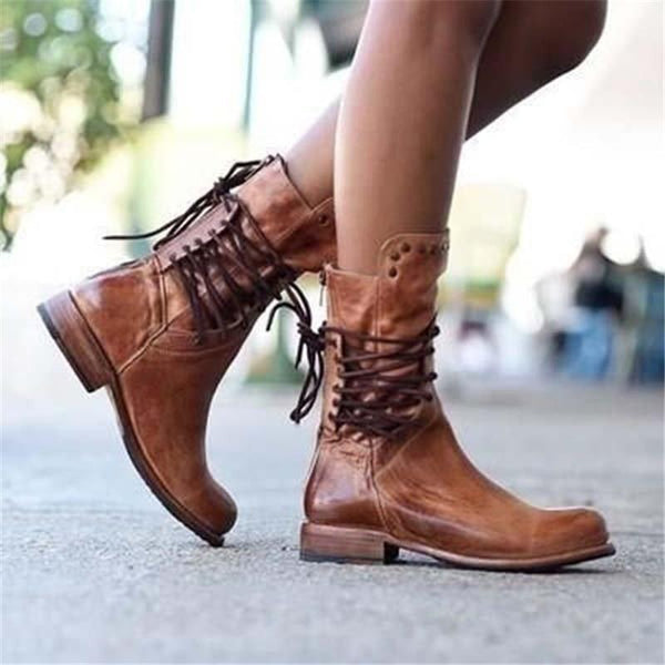 Ciss™ Retro Lace-Up Ankle Boots