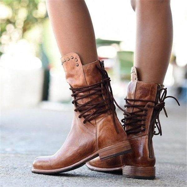 Ciss™ Retro Lace-Up Ankle Boots