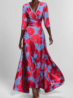 Lea | Seaside Glam Elegant Mid Sleeve Maxi Dress Ensemble