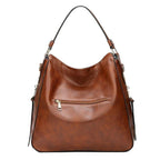 Soft Leather Hobo Tote Bag with Hidden Anti Theft Pocket