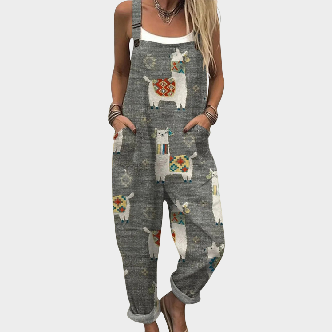 Cozy Printed Overalls