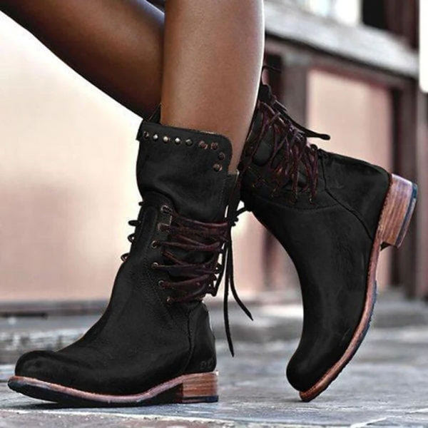Ciss™ Retro Lace-Up Ankle Boots