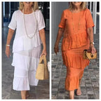Cotton Linen Short Sleeve Dress