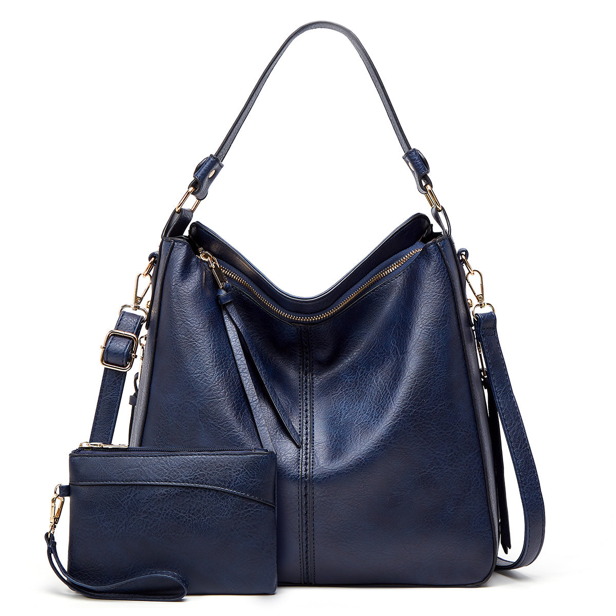 Soft Leather Hobo Tote Bag with Hidden Anti Theft Pocket