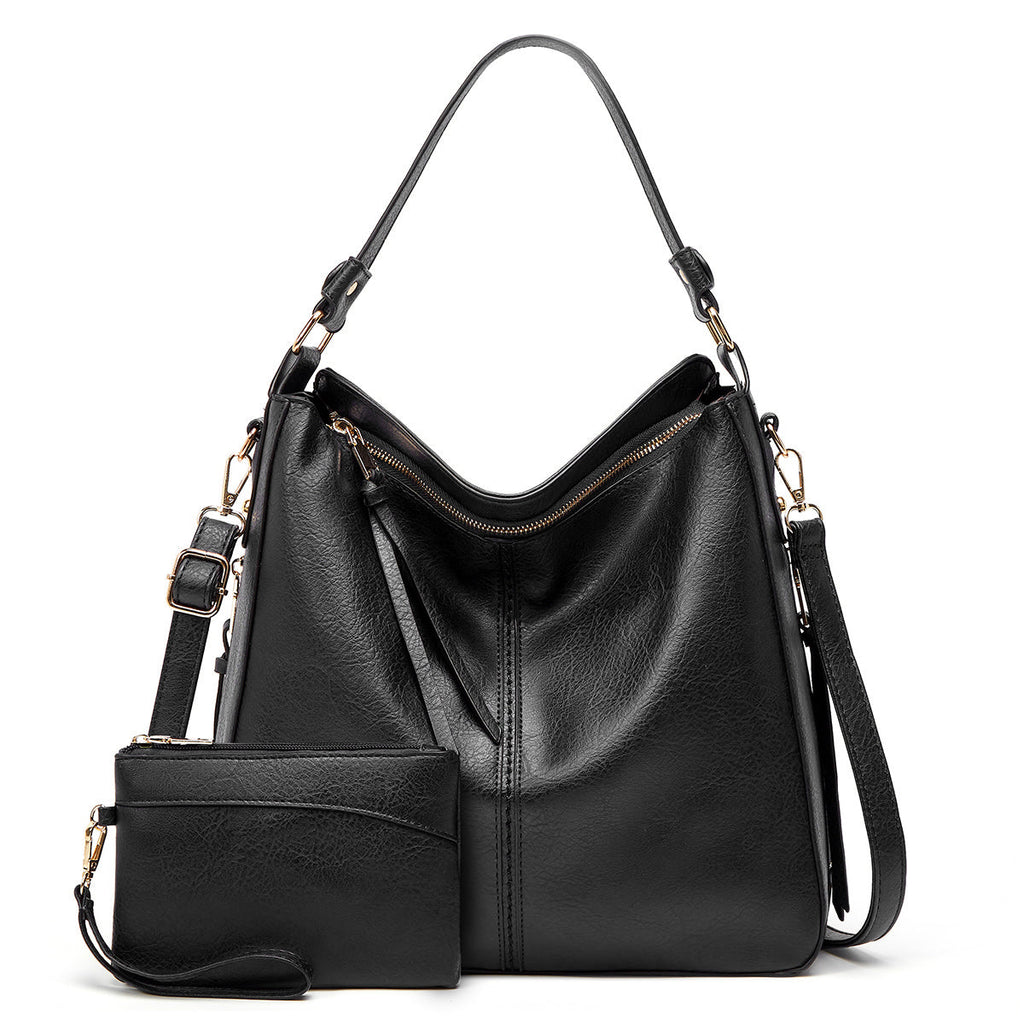 Soft Leather Hobo Tote Bag with Hidden Anti Theft Pocket