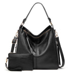 Soft Leather Hobo Tote Bag with Hidden Anti Theft Pocket