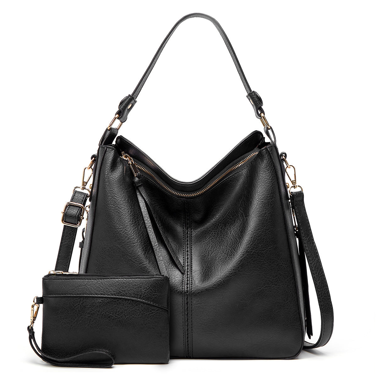 Soft Leather Hobo Tote Bag with Hidden Anti Theft Pocket