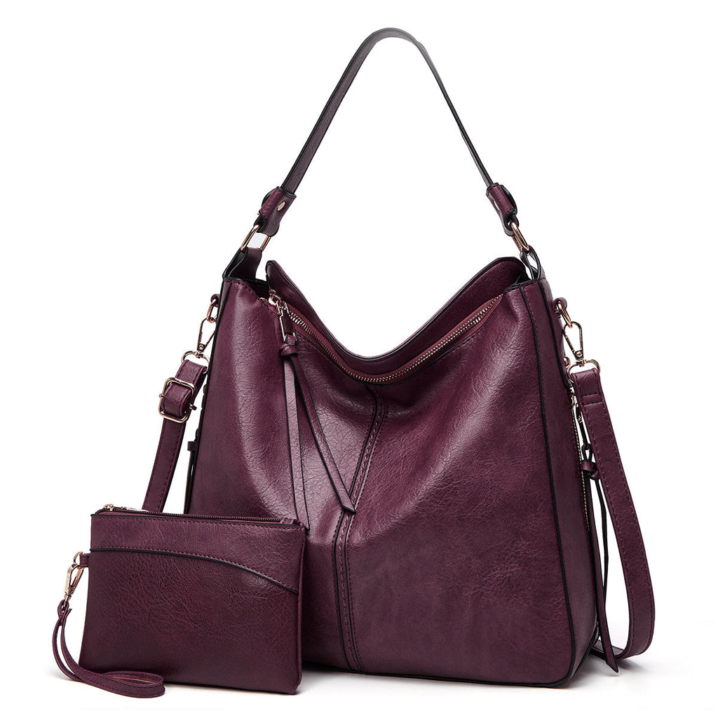 Soft Leather Hobo Tote Bag with Hidden Anti Theft Pocket
