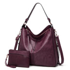 Soft Leather Hobo Tote Bag with Hidden Anti Theft Pocket