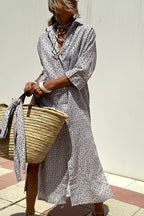 Striped Shirt Dress Lightweight Relaxed Fit