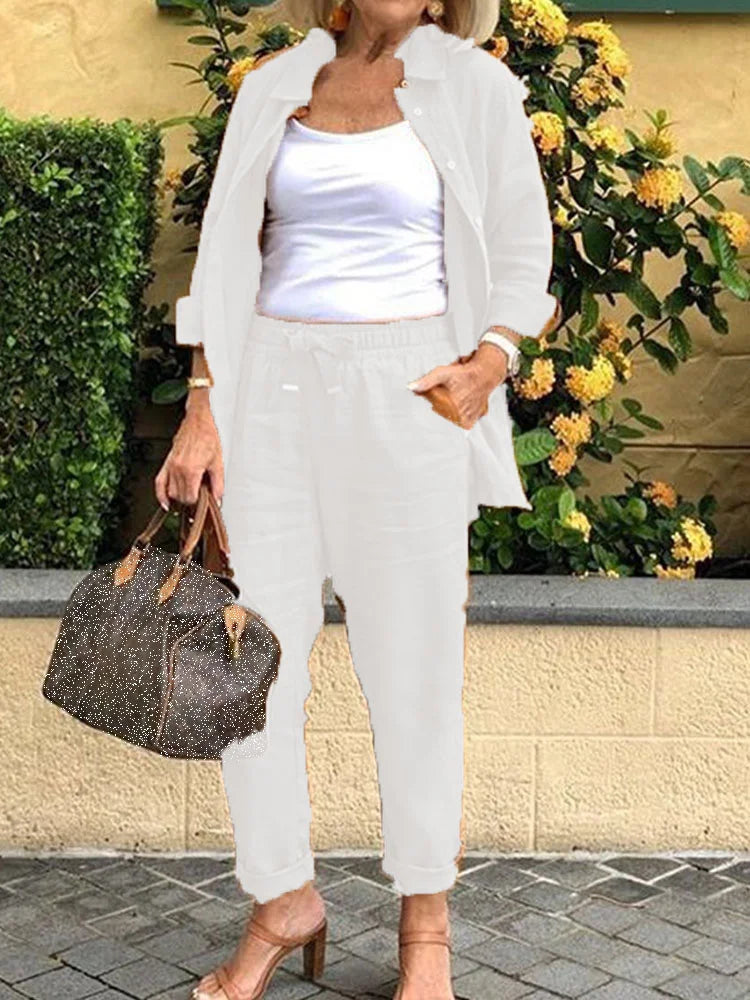 Women’s Cotton Linen Two-Piece Set