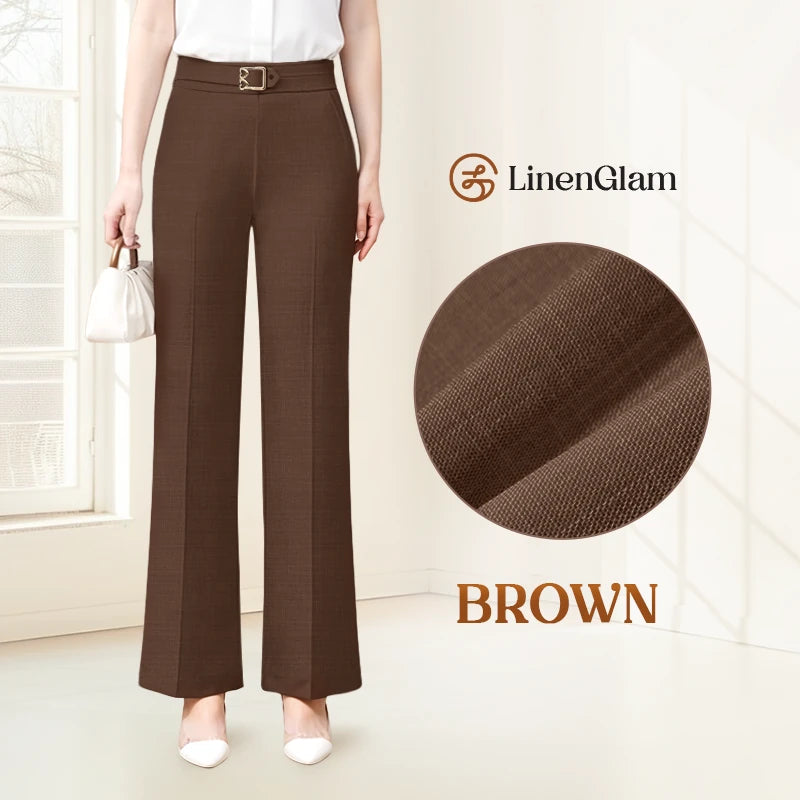 LinenGlam - Women's All-Season Wide Leg Linen Pants