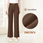 LinenGlam - Women's All-Season Wide Leg Linen Pants