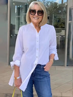 Lightweight Long Shirt Tunic Women Relaxed Fit Soft Fabric