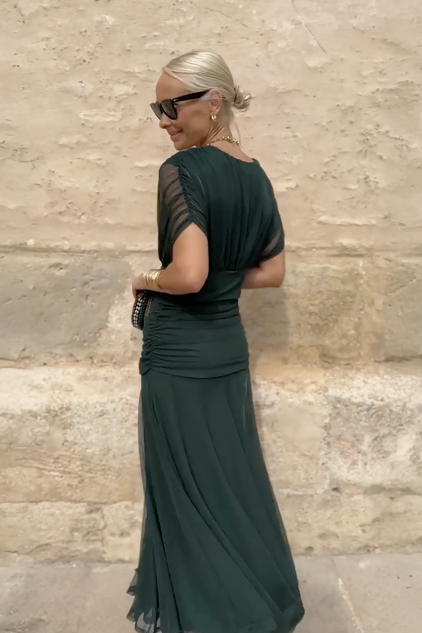Louise | Chic V-Neck Maxi Dress for Elegant Parties