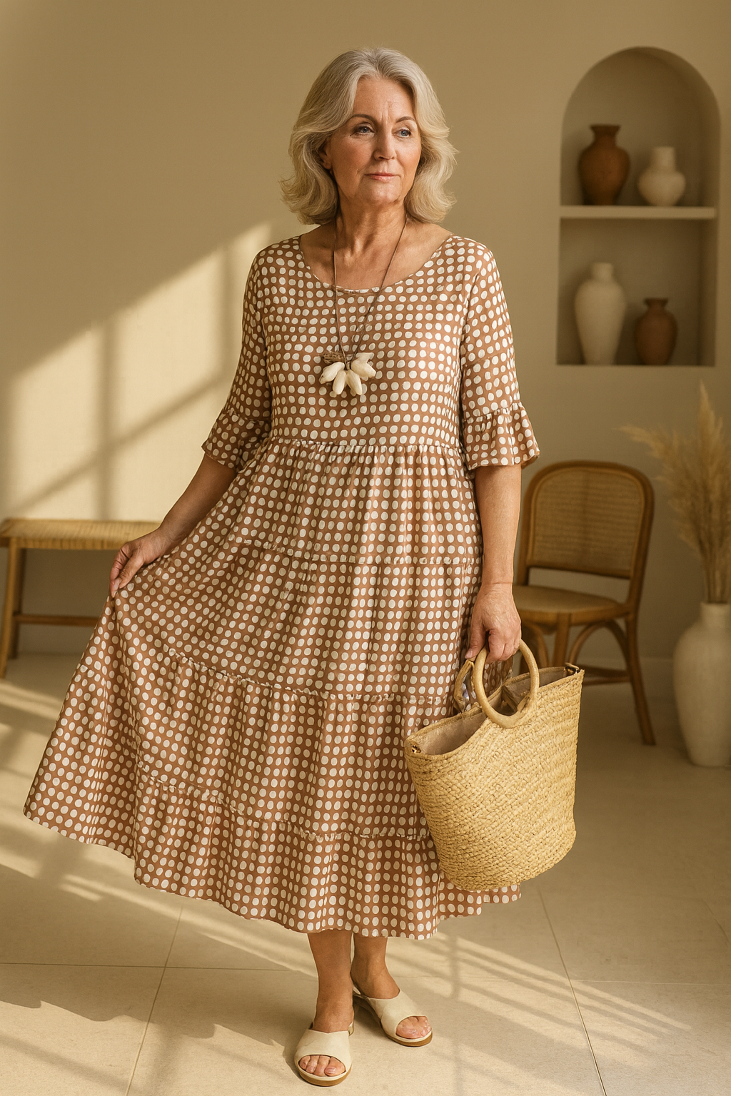 Iris | Sable Midi Dress