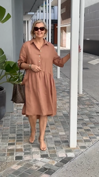 Lightweight Cotton Linen A Line Casual Dress
