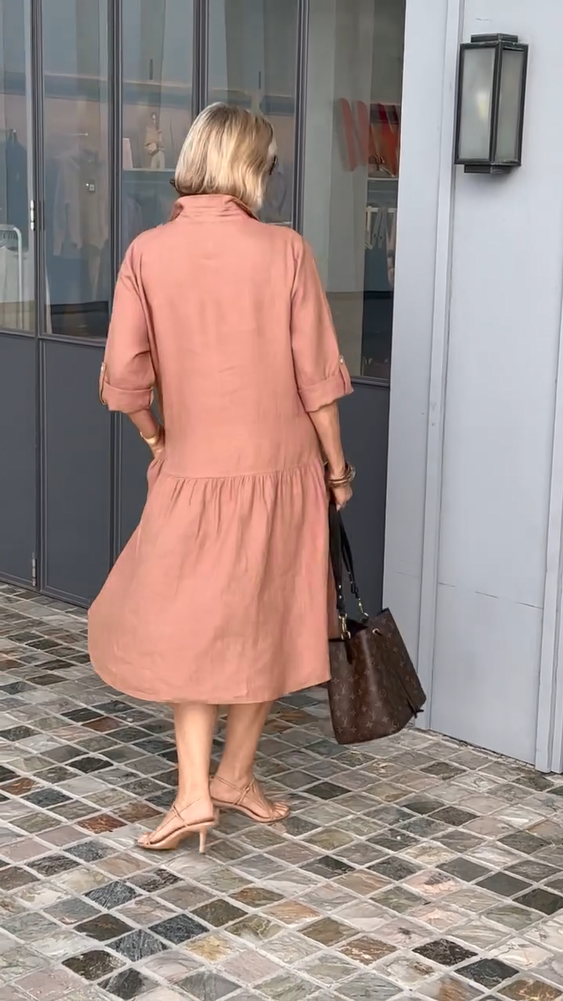 Lightweight Cotton Linen A Line Casual Dress