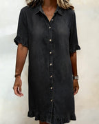 Soft Denim Dress Relaxed Fit Lightweight Casual Style