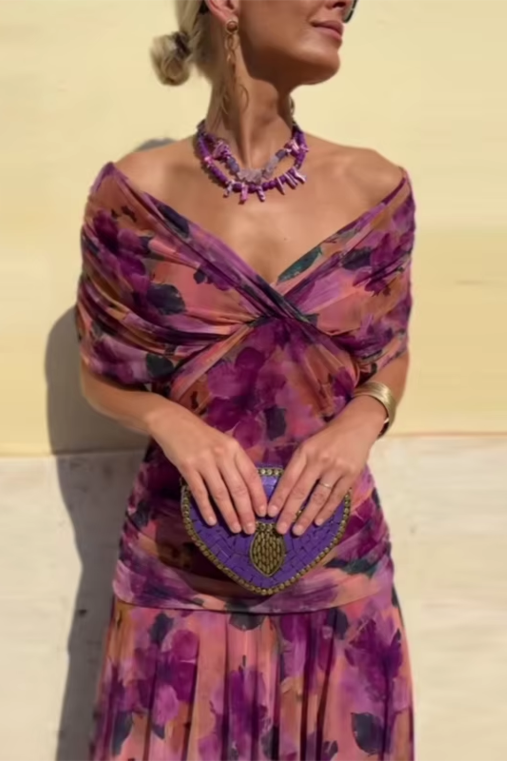 Louise | Chic V-Neck Maxi Dress for Elegant Parties