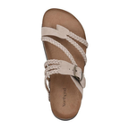 Braided Suede Sandals Flat Cork Natural Comfort