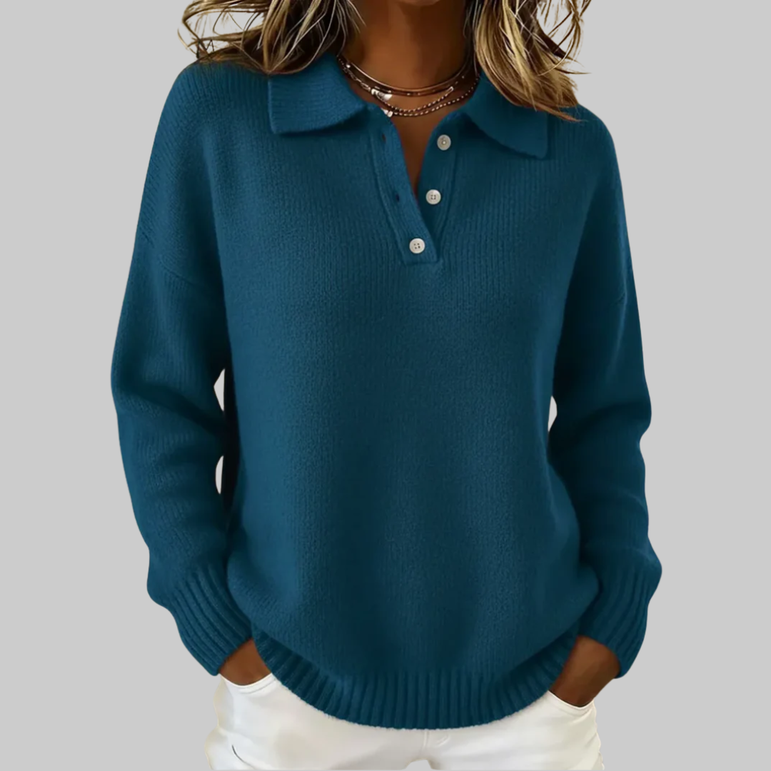 Olivia | Soft Knit Polo Sweater