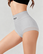 High-Waisted Cotton Antibacterial Underwear – Pack of 4