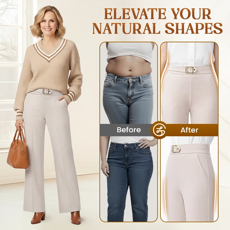 LinenGlam - Women's All-Season Wide Leg Linen Pants