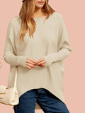 Oversized Ribbed Knit Pullover Lightweight Soft Sweater