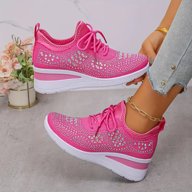 Rhinestone Embellished Women Sneakers Comfortable Fit