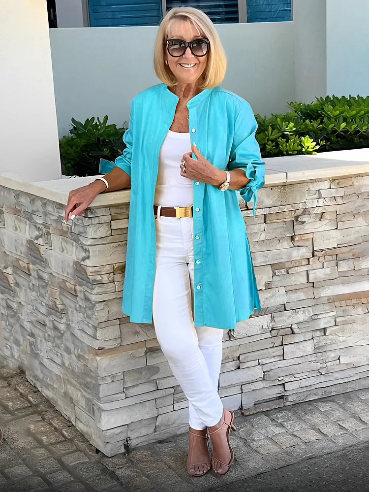 Lightweight Long Shirt Tunic Women Relaxed Fit Soft Fabric