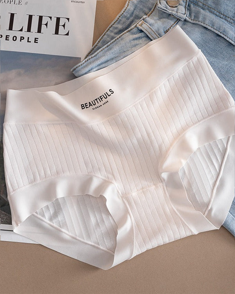 High-Waisted Cotton Antibacterial Underwear – Pack of 4