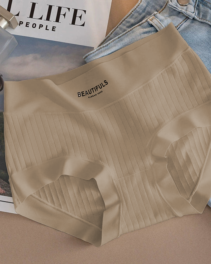 High-Waisted Cotton Antibacterial Underwear – Pack of 4