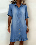 Soft Denim Dress Relaxed Fit Lightweight Casual Style