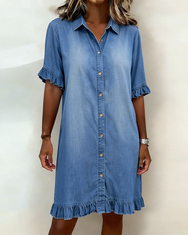 Soft Denim Dress Relaxed Fit Lightweight Casual Style