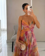 Giselle - Charming Maxi Dress with Floral Print
