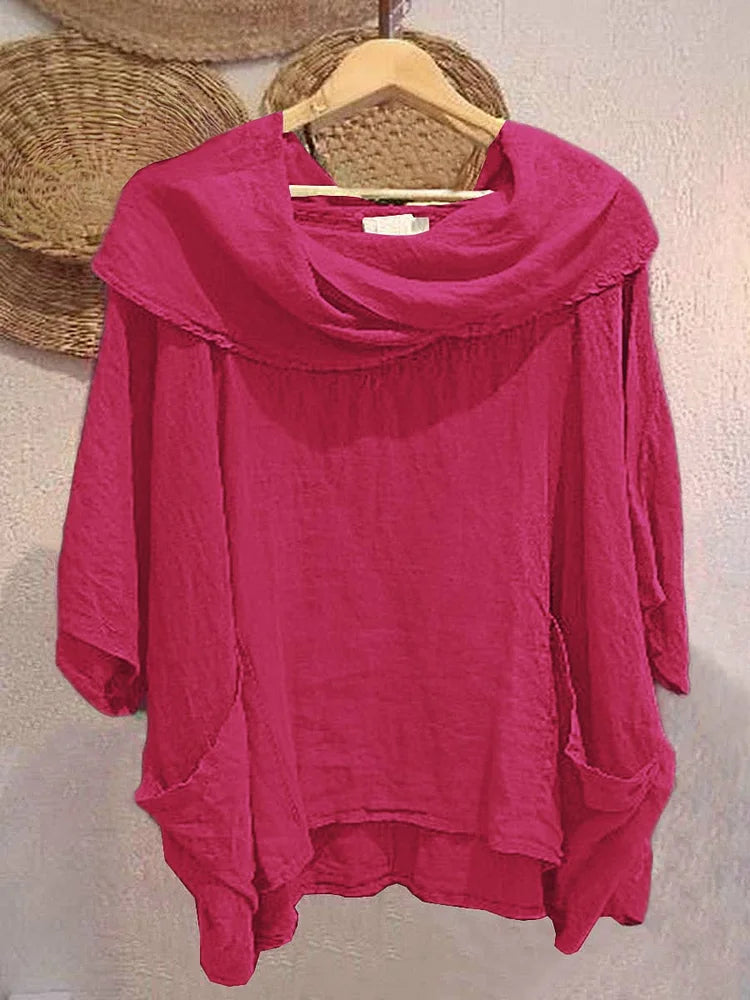 Soft Coral Loose Fit Top Lightweight Comfortable