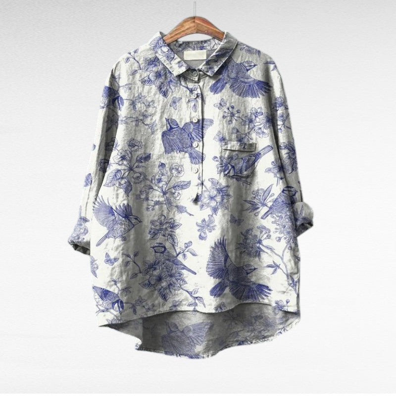 Claire | Elegant Linen Summer Blouse