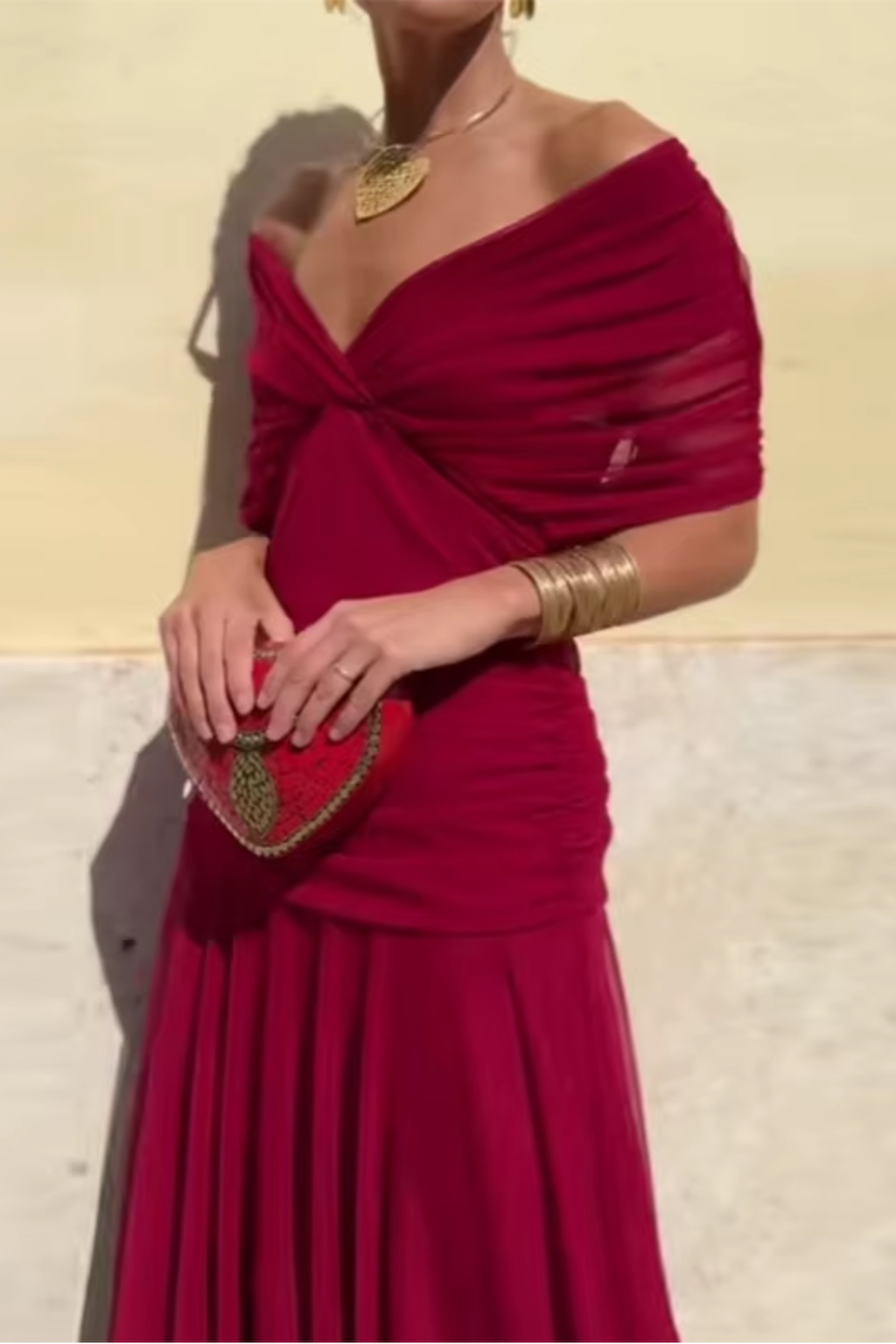 Louise | Chic V-Neck Maxi Dress for Elegant Parties