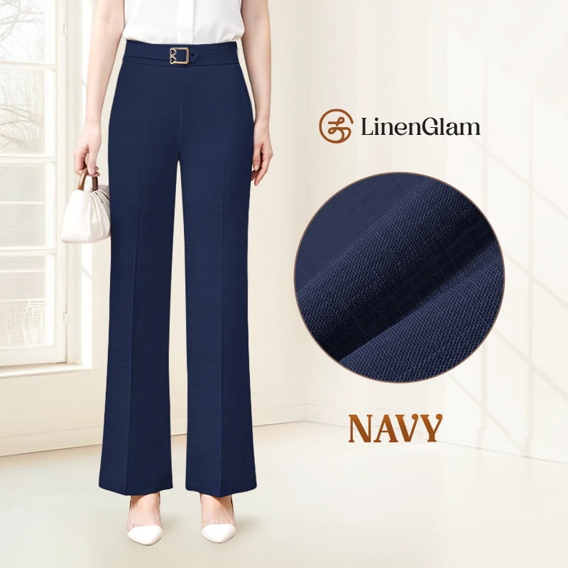 LinenGlam - Women's All-Season Wide Leg Linen Pants