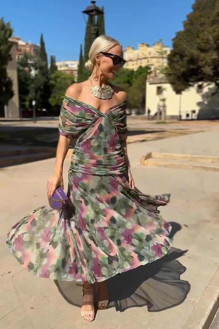 Louise | Chic V-Neck Maxi Dress for Elegant Parties