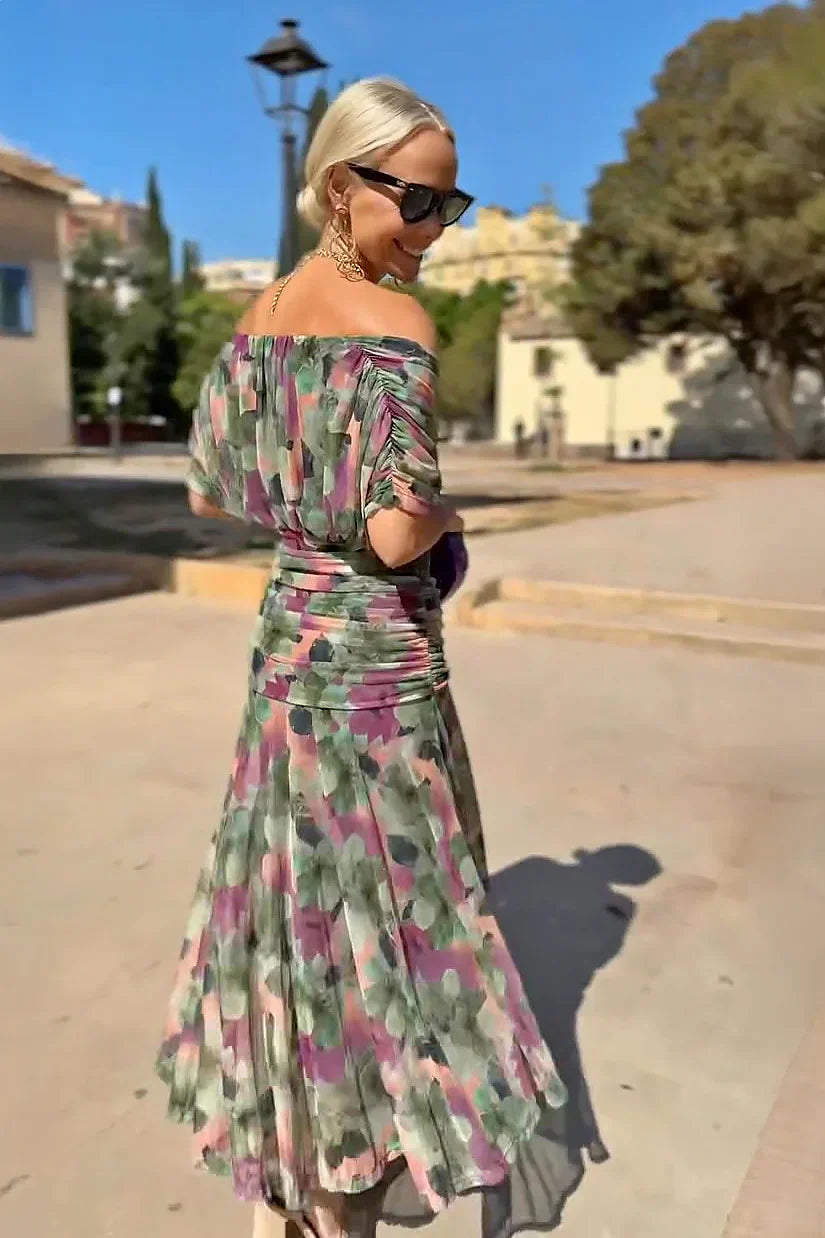 Louise | Chic V-Neck Maxi Dress for Elegant Parties