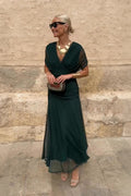 Louise | Chic V-Neck Maxi Dress for Elegant Parties