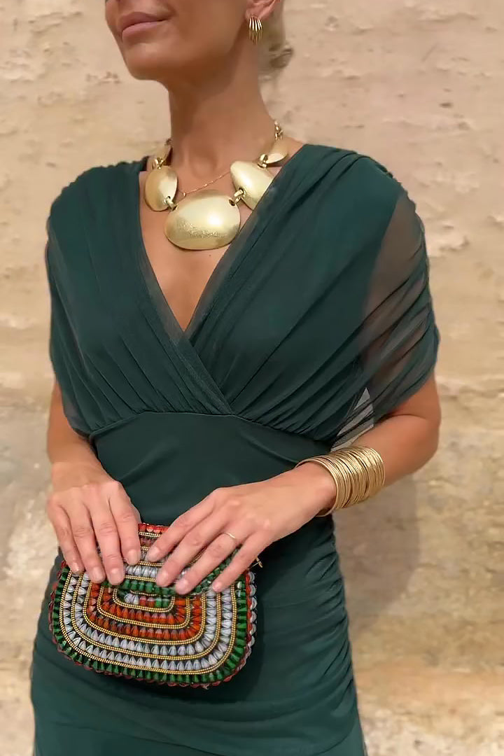 Louise | Chic V-Neck Maxi Dress for Elegant Parties